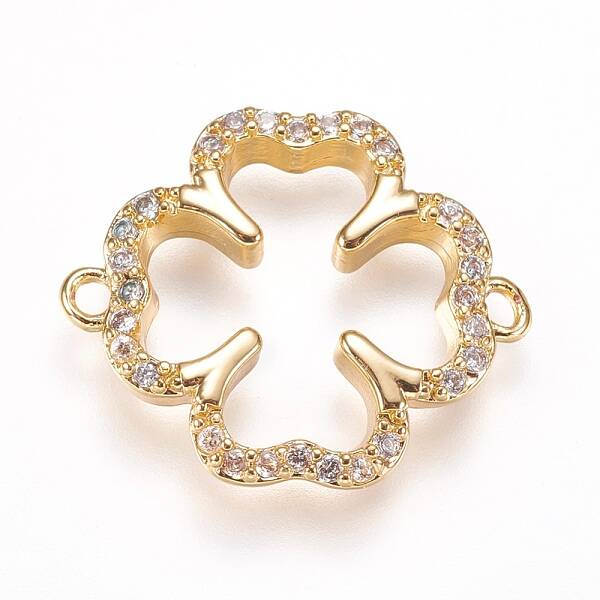 Brass Micro Pave Cubic Zirconia Links