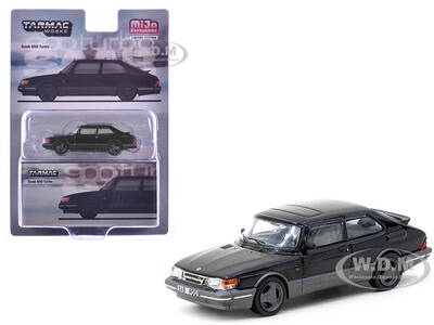Saab 900 Turbo Black Global64 Series 1/64 Diecast Model by Tarmac Works