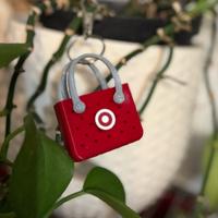 Red Circle Mini Tote Bag Keychain
