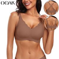 OEAK Women Seamless Bras No Underwire Scalloped Push Up Bras Soft Wireless Comfort Bralettes Full Coverage Everyday Bra Women...