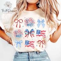 Comfort Colors USA Coquette Bow Shirt, Retro America Shirt, 4th of July Soft Cotton, Casual Graphic Design, Suitable for Men ...