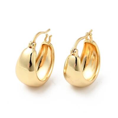 Rack Plating Brass Thick Tube Hoop Earrings for Women