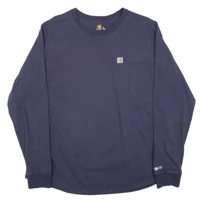 CARHARTT Mens T-Shirt Blue Long Sleeve Crew Neck XL