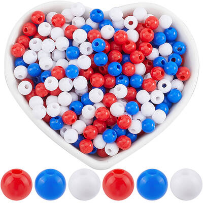 Independence Day Themed Opaque Acrylic Beads