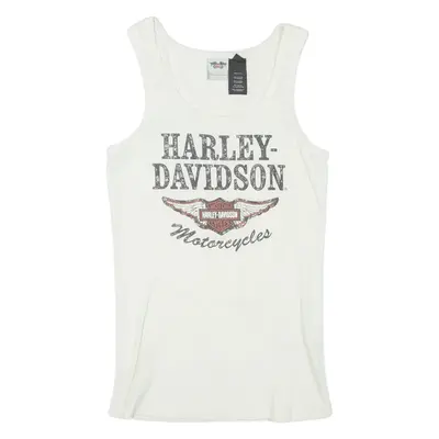 HARLEY DAVIDSON Womens Vest Cream Sleeveless XL