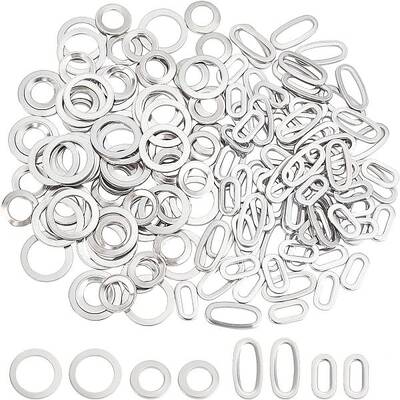 160Pcs 4 Styles 304 Stainless Steel Linking Rings