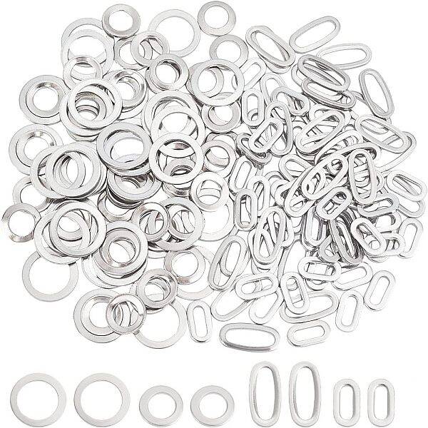 160Pcs 4 Styles 304 Stainless Steel Linking Rings