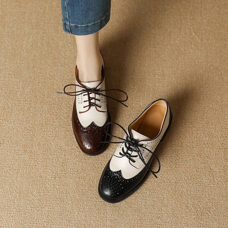 CHIKO Aguilar Round Toe Block Heels Oxfords Shoes