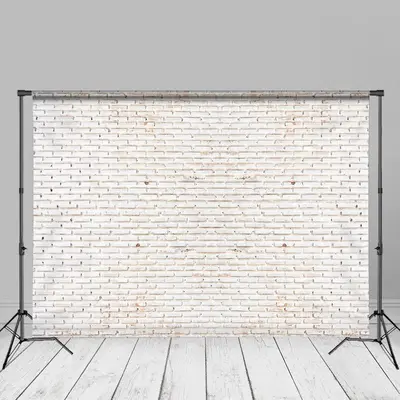 Reclaimed White Brick Wall Backdrop For Photographer - Aperturee
