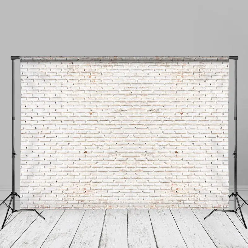 Reclaimed White Brick Wall Backdrop For Photographer - Aperturee
