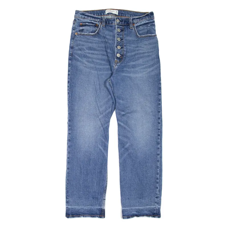 ABERCROMBIE & FITCH Womens Jeans Blue Regular Straight Stone Wash W30 L26
