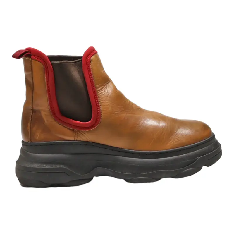 MGP Platform Chelsea Boots Brown Leather Womens UK 5