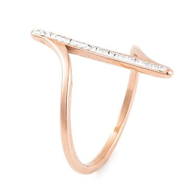 304 Stainless Steel Thin Curve Finger Ring for Women