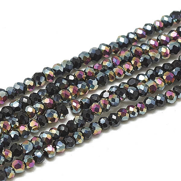 Electroplate Opaque Solid Color Glass Beads Strands