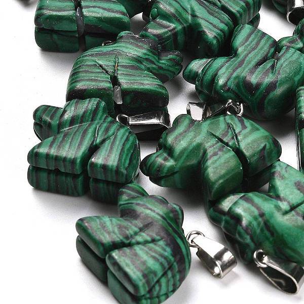 Synthetic Malachite Pendants