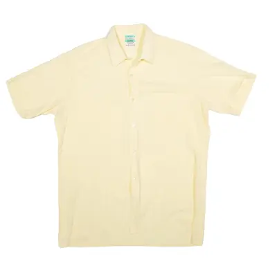 FRAPPANT Plain Shirt Yellow Short Sleeve Mens L