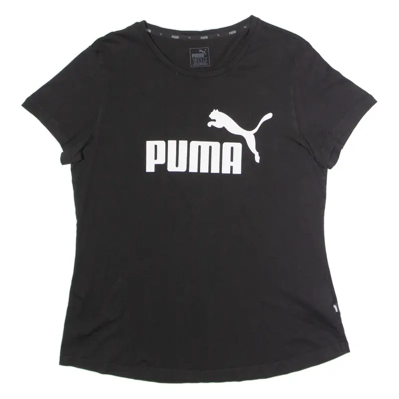 PUMA Womens T-Shirt Black Crew Neck UK 16