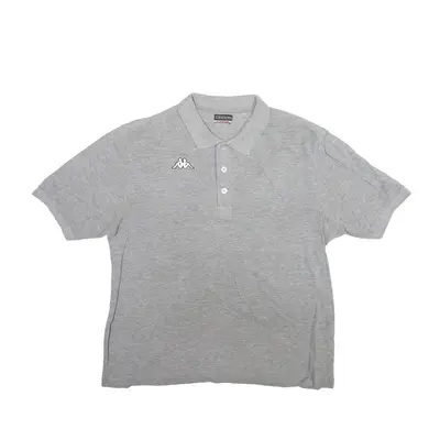 KAPPA Polo Shirt Grey Short Sleeve Mens L