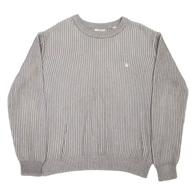 JACK WILLS Mens Jumper Grey Chunky Knit M