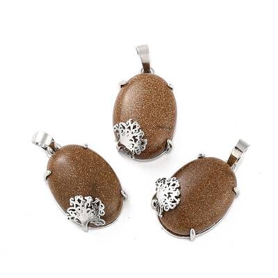 Synthetic Goldstone Pendants