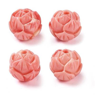Synthetic Shell Dyed Carved Beads