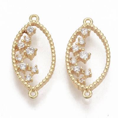 Brass Micro Pave Cubic Zirconia Links connectors
