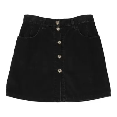 Miss Clark Mini Cord Skirt - 32W UK 12 Black Cotton