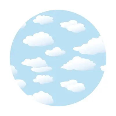 Aperturee White Clouds Blue Round Happy Birthday Backdrop For Boy | Round Backdrop Cover Diy | Round Backdrop Stand Covers | ...