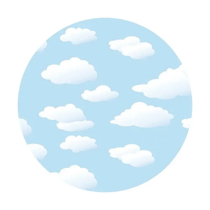 Aperturee White Clouds Blue Round Happy Birthday Backdrop For Boy | Round Backdrop Cover Diy | Round Backdrop Stand Covers | ...