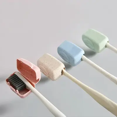 Random Color Toothbrush Head Cover, 4 Counts/set Portable Toothbrush Head Protector, Dustproof Toothbrush Holder, Lightweight...
