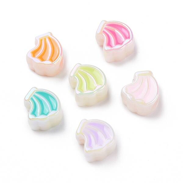UV Plating Rainbow Iridescent Acrylic European Beads