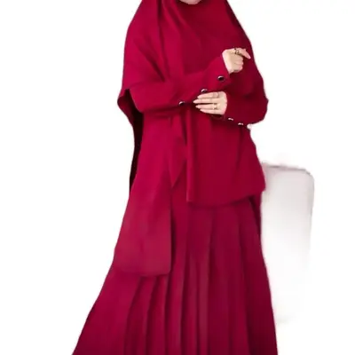 Red abaya.
