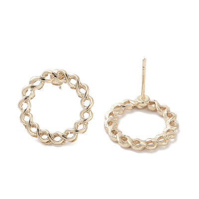 Hollow Twist Ring Alloy Studs Earrings for Women