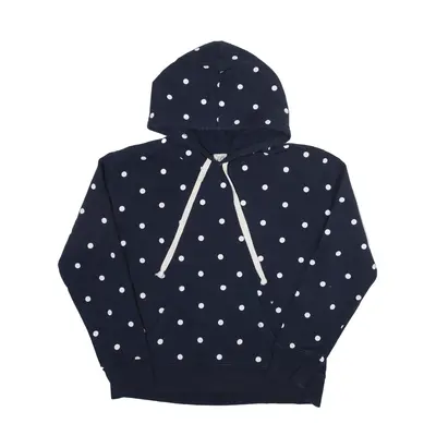 J CREW Spotted Hoodie Blue Pullover Womens M