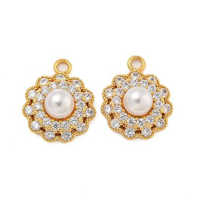 Brass Micro Pave Cubic Zirconia Pendants