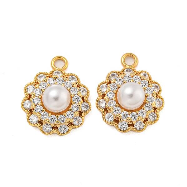 Brass Micro Pave Cubic Zirconia Pendants