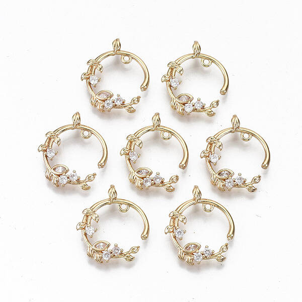 Brass Micro Pave Cubic Zirconia Pendants