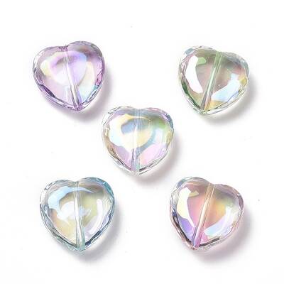 UV Plating Rainbow Iridescent Acrylic Beads