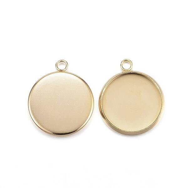 Ion Plating(IP) 304 Stainless Steel Pendant Cabochon Settings