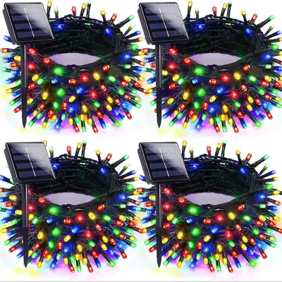 Solar Powered Christmas Lights, 4 Counts Multicolor Solar Outdoor Home Decor Waterproof LED String Light, Decorating Light ...