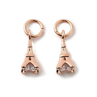 Brass Micro Pave Cubic Zirconia Charms
