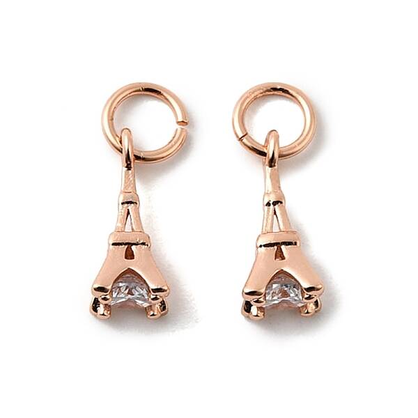 Brass Micro Pave Cubic Zirconia Charms