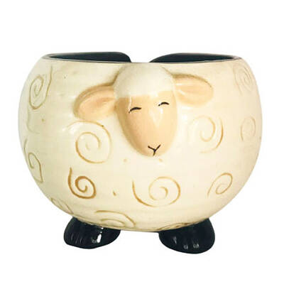Lovely Sheep Shape Handmade Porcelain Yarn Bowl Holder