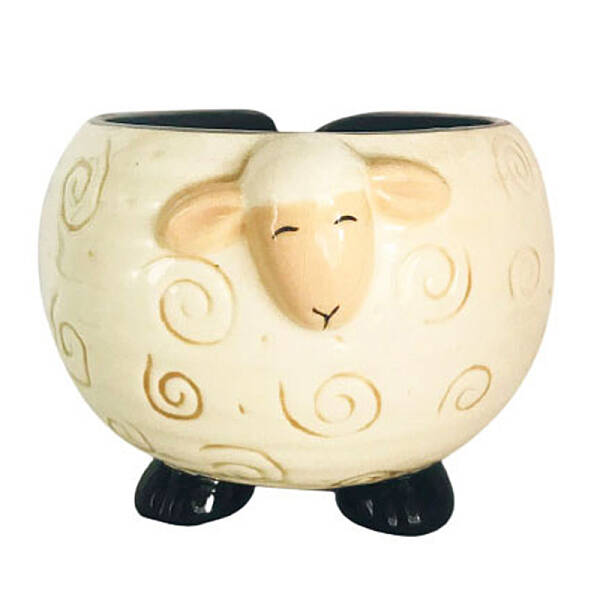 Lovely Sheep Shape Handmade Porcelain Yarn Bowl Holder