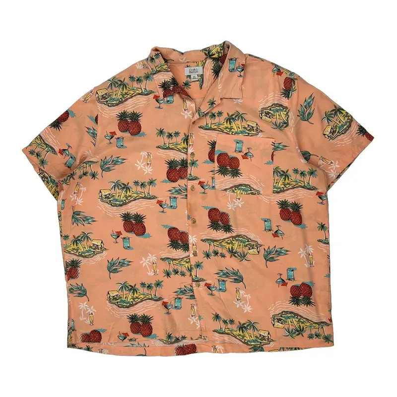 Croft & Barrow Graphic Hawaiian Shirt - 2XL Multicoloured Viscose