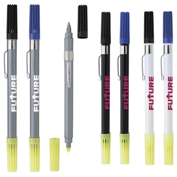 150 Customized Dri Mark Double Header Highlighter Ball Pen Combo - ...