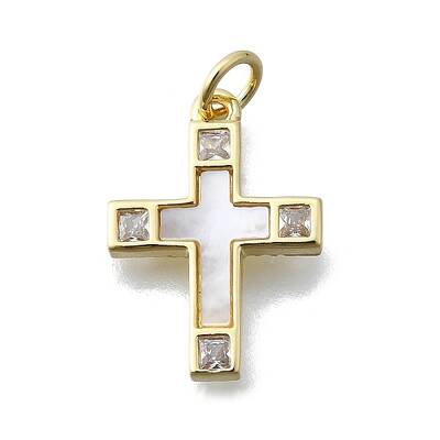 Brass Micro Pave Clear Cubic Zirconia Pendants