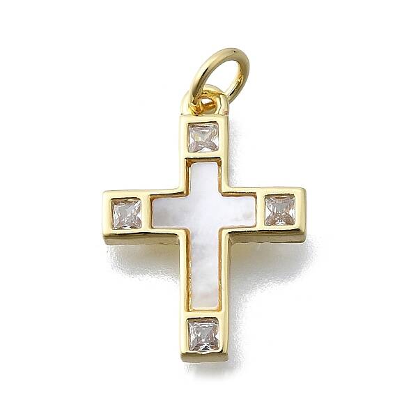 Brass Micro Pave Clear Cubic Zirconia Pendants