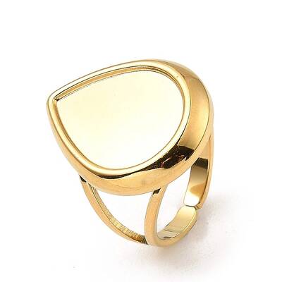 304 Stainless Steel Open Cuff Pad Ring Settings