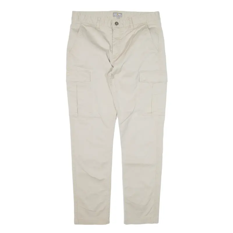 YES OR NO Cargo Trousers Beige Slim Tapered Womens W30 L28